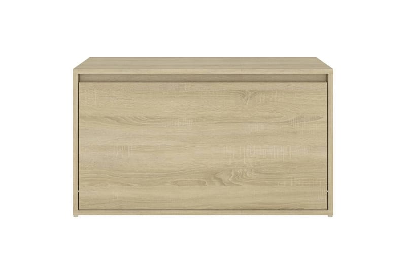 entrébænk 80x40x45 cm spånplade sonoma-eg - Brun - Entrébænk med opbevaring - Bænk med opbevaring - Opbevaringsbænk - Entrébænk - Bænke