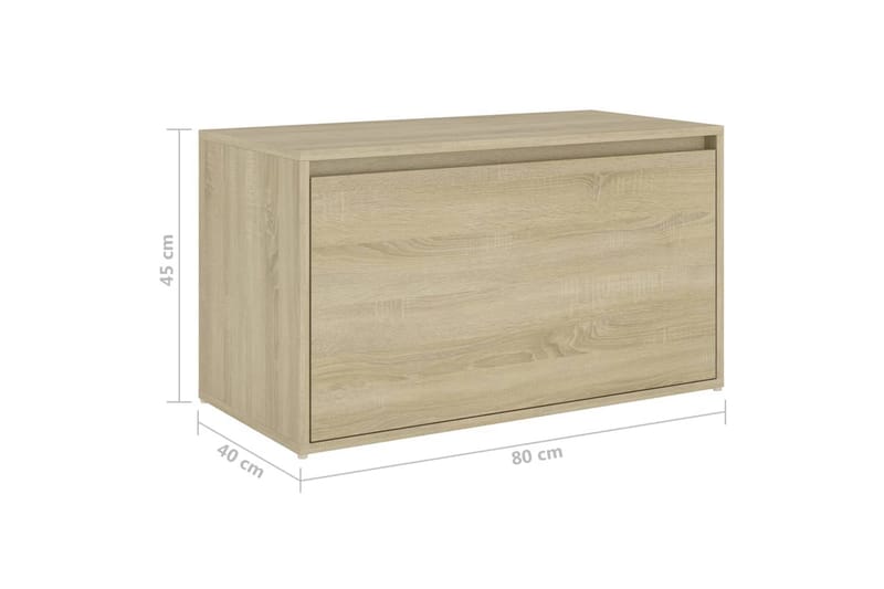 entr�ébænk 80x40x45 cm spånplade sonoma-eg - Brun - Entrébænk med opbevaring - Bænk med opbevaring - Opbevaringsbænk - Entrébænk - Bænke