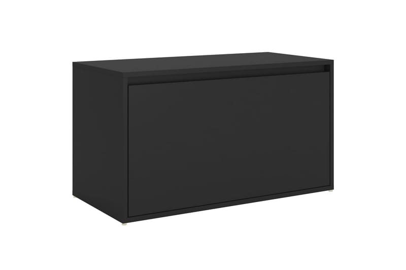entrébænk 80x40x45 cm spånplade sort - Sort - Entrébænk med opbevaring - Bænk med opbevaring - Opbevaringsbænk - Entrébænk - Bænke