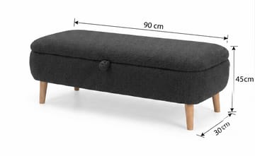 Bænk Atelier Del Sofa Rena (90 x 45 x 30 cm) Antracit - Antracit - Møbler - Stole & lænestole - Bænke - Entrébænk - Entrébænk med opbevaring