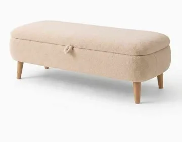 Bænk Atelier Del Sofa Rena (90 x 45 x 30 cm) Beige - Beige - Møbler - Stole & lænestole - Bænke - Entrébænk - Entrébænk med opbevaring