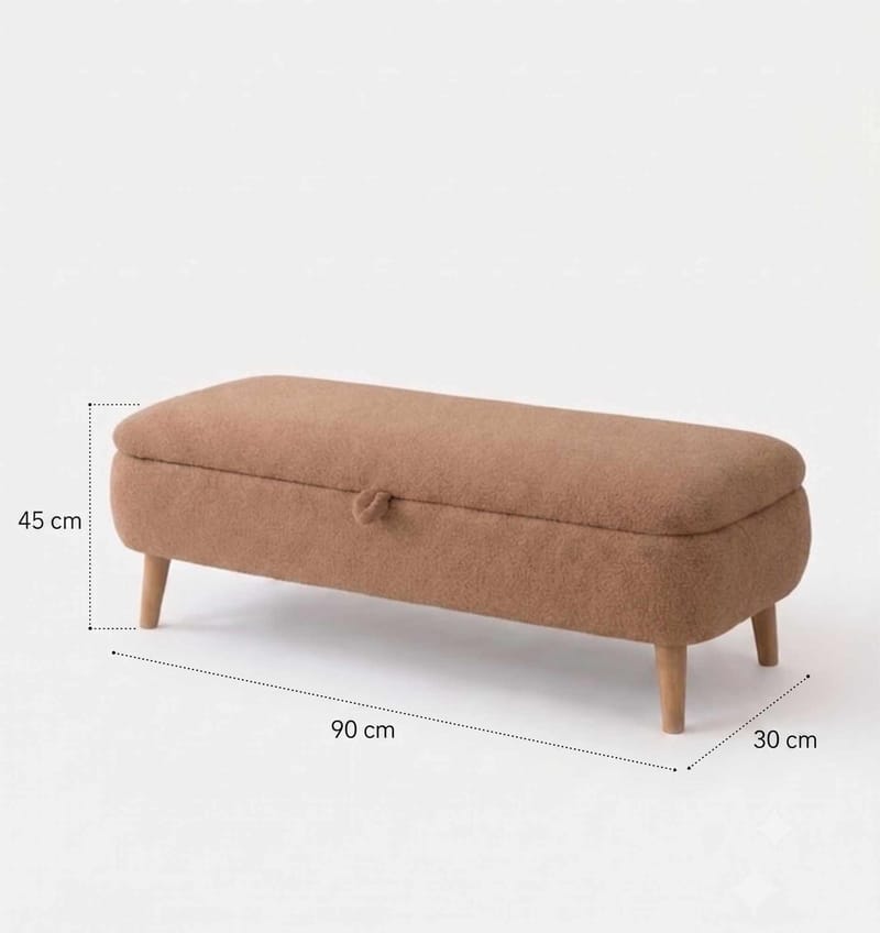 Bænk Atelier Del Sofa Rena (90 x 45 x 30 cm) Brun - Brun - Møbler - Stole & lænestole - Bænke - Entrébænk - Entrébænk med opbevaring