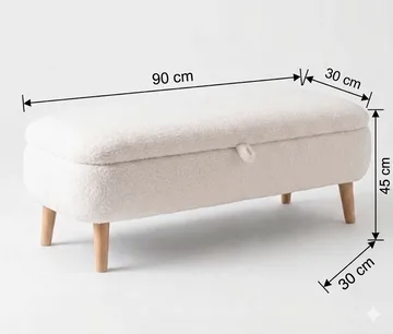 Bænk Atelier Del Sofa Rena (90 x 45 x 30 cm) Hvid - Hvid - Møbler - Stole & lænestole - Bænke - Entrébænk - Entrébænk med opbevaring
