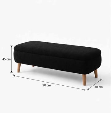 Bænk Atelier Del Sofa Rena (90 x 45 x 30 cm) Sort - Sort - Møbler - Stole & lænestole - Bænke - Entrébænk - Entrébænk med opbevaring