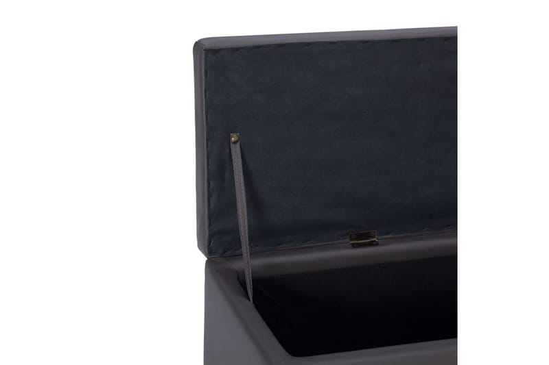 Bænk Med Opbevaringsrum 116 Cm Kunstlæder Grå - Grå - Møbler - Stole & lænestole - Bænke - Entrébænk - Entrébænk med opbevaring