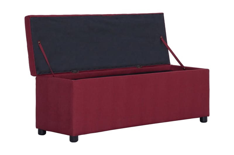 Bænk Med Opbevaringsrum 116 Cm Polyester Rødvinsfarvet - Rød - Møbler - Stole & lænestole - Bænke - Entrébænk - Entrébænk med opbevaring
