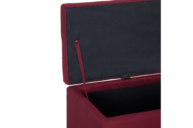 Bænk Med Opbevaringsrum 116 Cm Polyester Rødvinsfarvet - Rød - Møbler - Stole & lænestole - Bænke - Entrébænk - Entrébænk med opbevaring