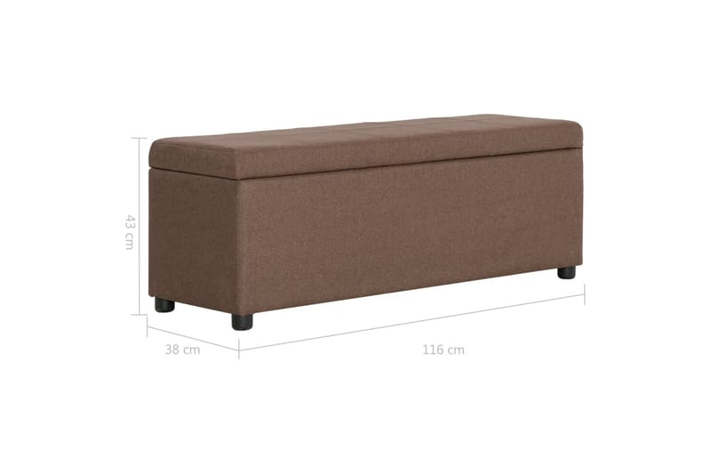 Bænk Med Opbevaringsrum 116 Cm Polyester Brun - Brun - Møbler - Stole & lænestole - Bænke - Entrébænk - Entrébænk med opbevaring