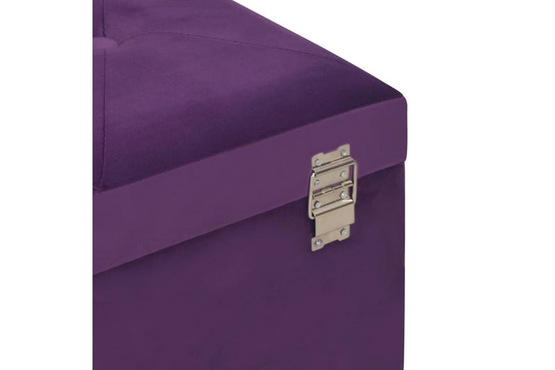 bænk med opbevaringsrum 80 cm fløjl lilla - Violet - Entrébænk med opbevaring - Bænk med opbevaring - Opbevaringsbænk - Entrébænk - Bænke