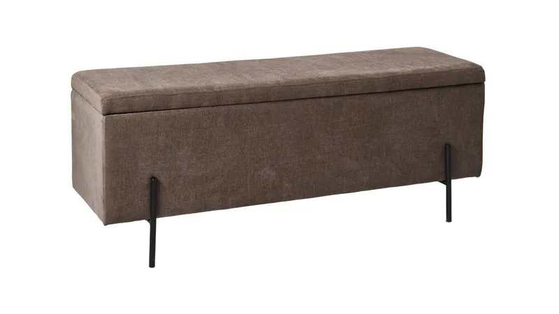 Brewster bænk m. opbevaring 120 cm, Brun