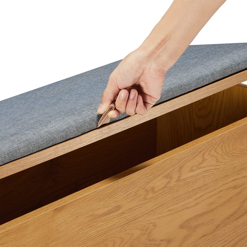 Entrebænk HOME4YOU Aalborg 90x32x46 cm eg - eg - Møbler - Stole & lænestole - Bænke - Entrébænk - Entrébænk med opbevaring