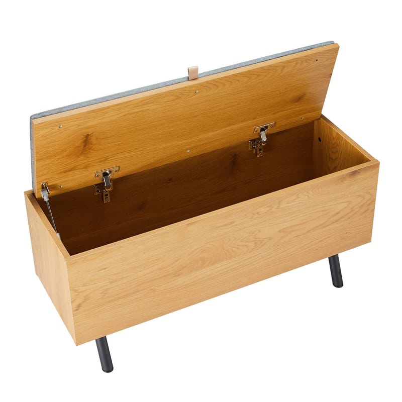 Entrebænk HOME4YOU Aalborg 90x32x46 cm eg - eg - Møbler - Stole & lænestole - Bænke - Entrébænk - Entrébænk med opbevaring