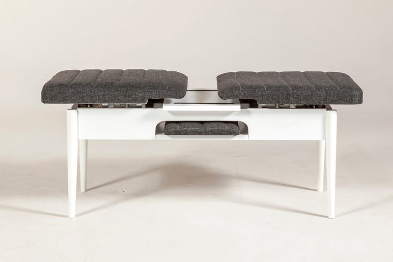 Idehult Bænk 51 cm - Hvid/Antracit - Møbler - Stole & lænestole - Bænke - Bænk med ryglæn