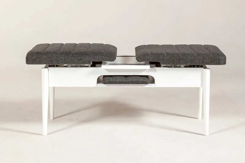 Idehult Bænk 51 cm - Hvid/Antracit - Møbler - Stole & lænestole - Bænke - Bænk med ryglæn