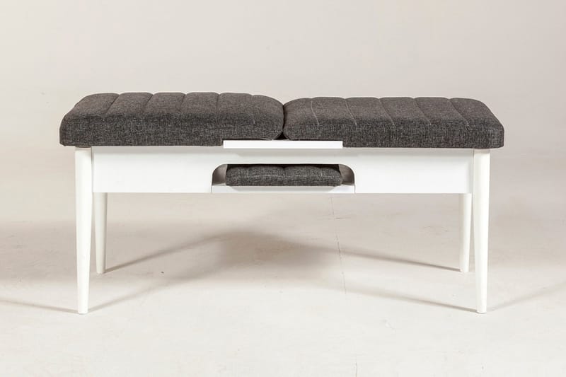 Idehult Bænk 51 cm - Hvid/Antracit - Møbler - Stole & lænestole - Bænke - Bænk med ryglæn