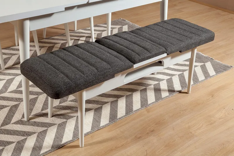 Idehult Bænk 51 cm - Hvid/Antracit - Møbler - Stole & lænestole - Bænke - Bænk med ryglæn