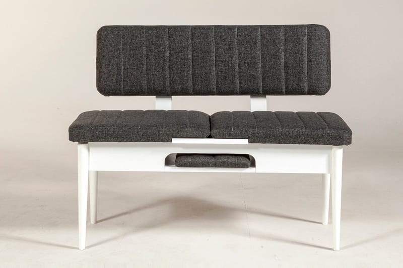 Idehult Bænk 85 cm - Hvid/Antracit - Møbler - Stole & lænestole - Bænke - Bænk med ryglæn
