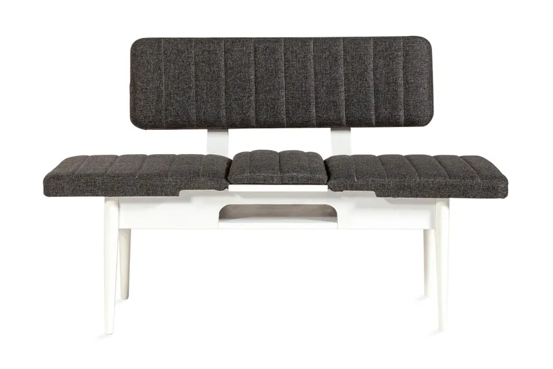 Idehult Bænk 85 cm - Hvid/Antracit - Møbler - Stole & lænestole - Bænke - Bænk med ryglæn