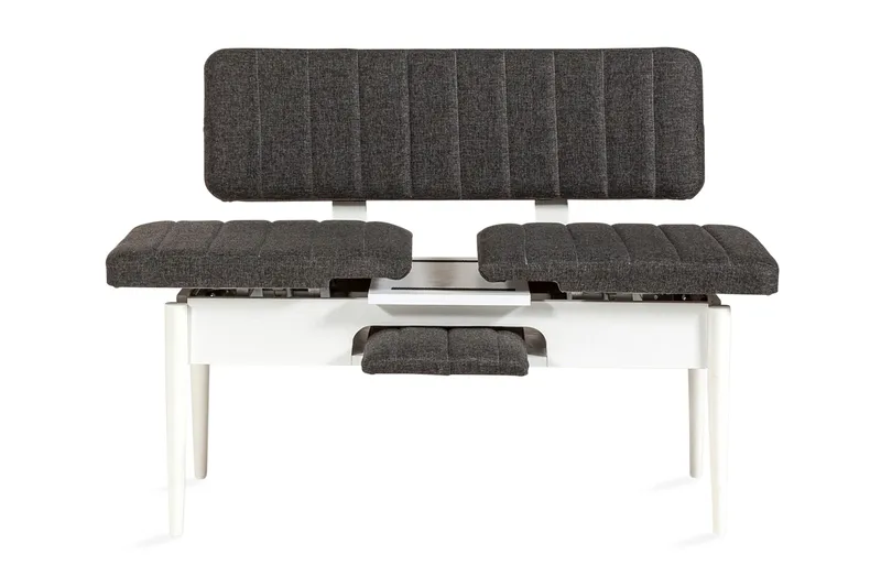 Idehult Bænk 85 cm - Hvid/Antracit - Møbler - Stole & lænestole - Bænke - Bænk med ryglæn