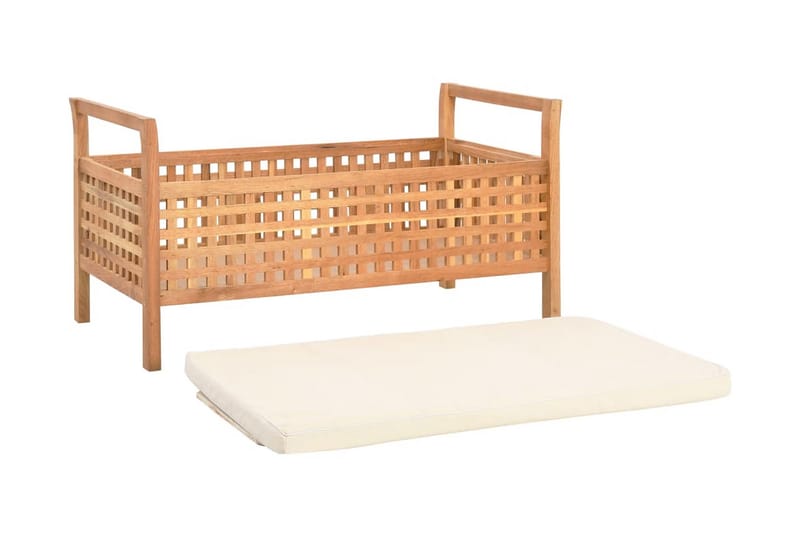 Opbevaringsbænk 93 X 49 X 49 Cm Massivt Valnøddetræ - Brun - Møbler - Stole & lænestole - Bænke - Entrébænk - Entrébænk med opbevaring