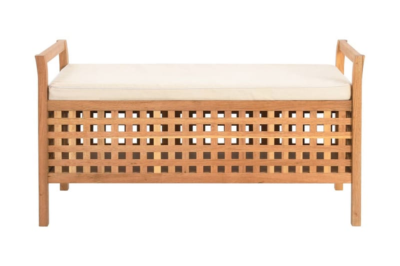 Opbevaringsbænk 93 X 49 X 49 Cm Massivt Valnøddetræ - Brun - Møbler - Stole & lænestole - Bænke - Entrébænk - Entrébænk med opbevaring