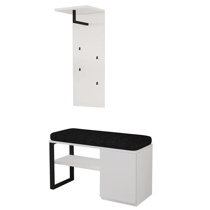 Uniqo Hallstativsæt 35x90x35 cm - Hvid - Møbler - Stole & lænestole - Bænke - Entrébænk - Entrébænk med opbevaring