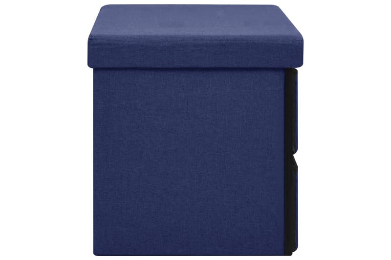 foldbar opbevaringsbænk 76x38x38 cm kunstlærred blå - Blå - Møbler - Stole & lænestole - Bænke - Skohylde med bænk
