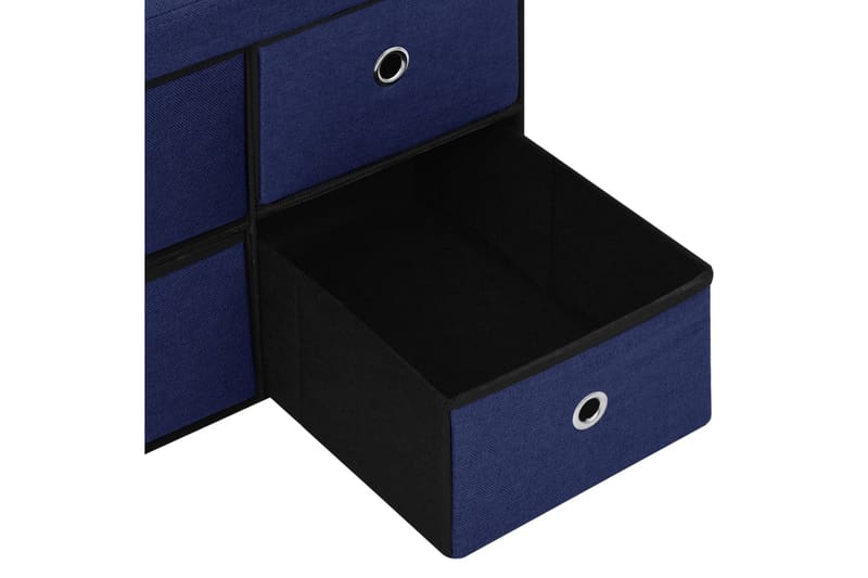 foldbar opbevaringsbænk 76x38x38 cm kunstlærred blå - Blå - Møbler - Stole & lænestole - Bænke - Skohylde med bænk