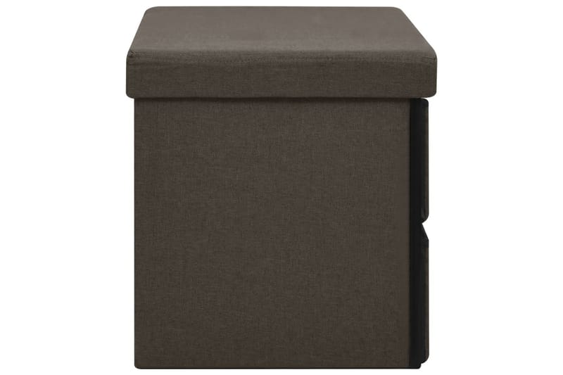 foldbar opbevaringsbænk 76x38x38 cm kunstlærred mørkebrun - Brun - Entréopbevaring - Skohylde med bænk