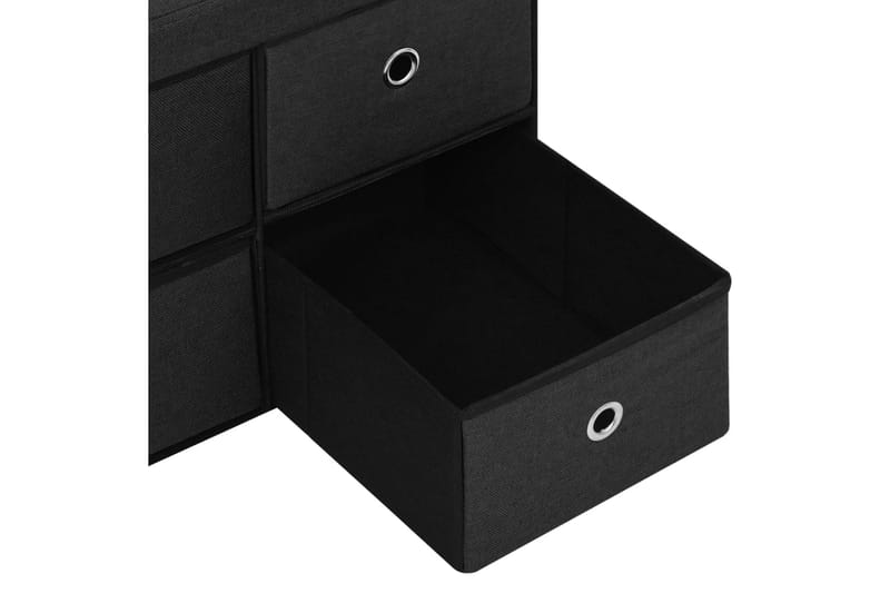 foldbar opbevaringsbænk 76x38x38 cm kunstlærred sort - Sort - Entréopbevaring - Skohylde med bænk