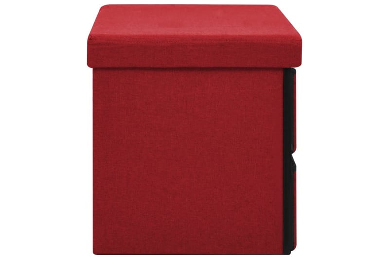 foldbar opbevaringsbænk 76x38x38 cm kunstlærred vinrød - Rød - Entréopbevaring - Skohylde med bænk