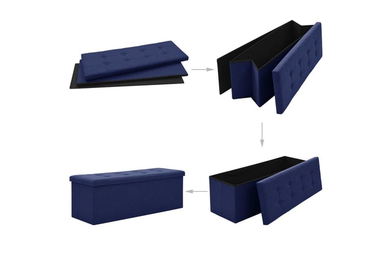 foldbar opbevaringsbænk kunstlærred blå - Blå - Entréopbevaring - Skohylde med bænk