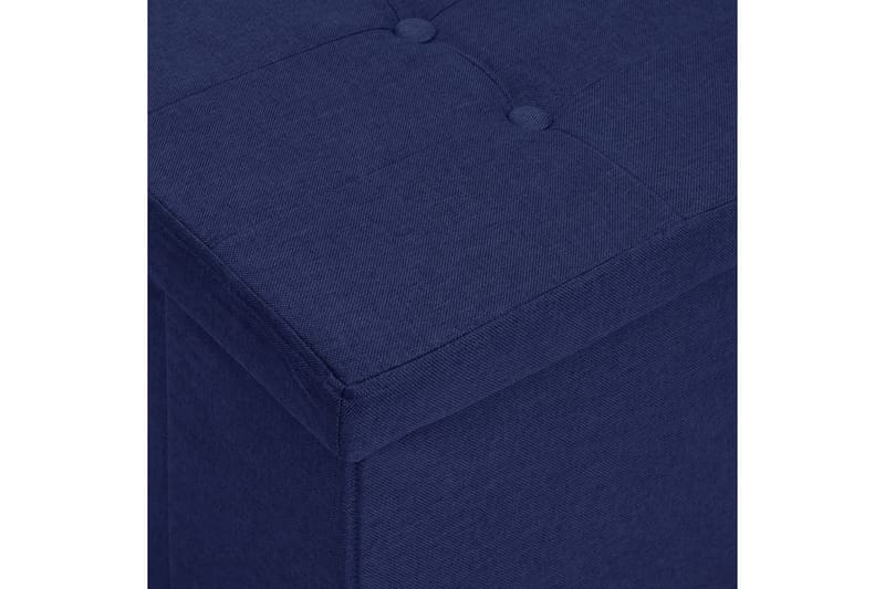foldbar opbevaringsbænk kunstlærred blå - Blå - Entréopbevaring - Skohylde med bænk