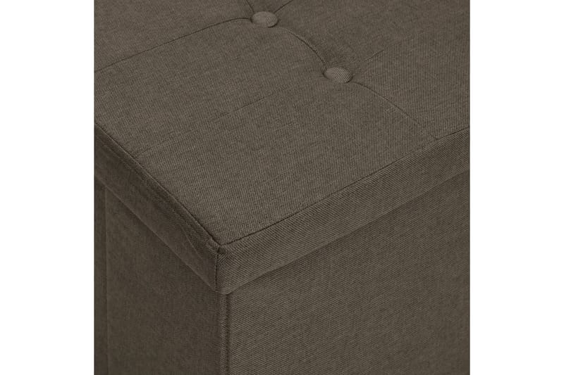 foldbar opbevaringsbænk kunstlærred brun - Brun - Entréopbevaring - Skohylde med bænk