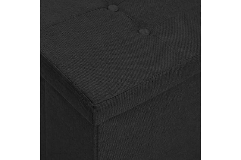 foldbar opbevaringsbænk kunstlærred sort - Sort - Entréopbevaring - Skohylde med bænk