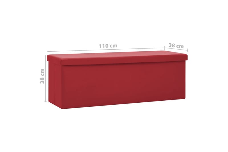 foldbar opbevaringsbænk PVC vinrød - Rød - Entréopbevaring - Skohylde med bænk