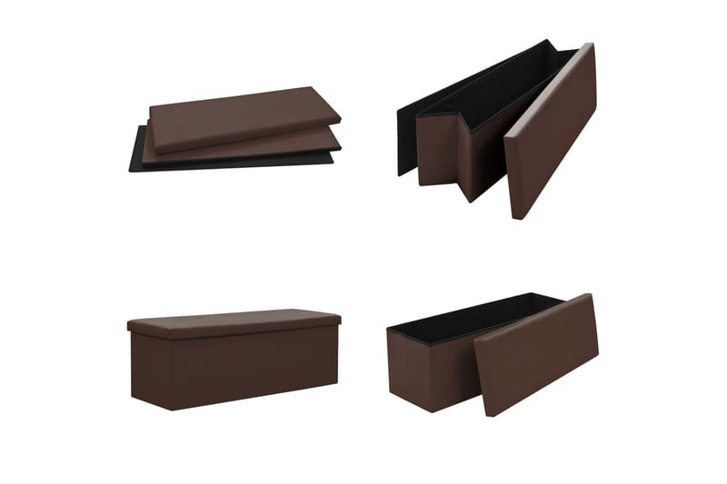 foldbar opbevaringsbænk PVC brun - Brun - Entréopbevaring - Skohylde med bænk