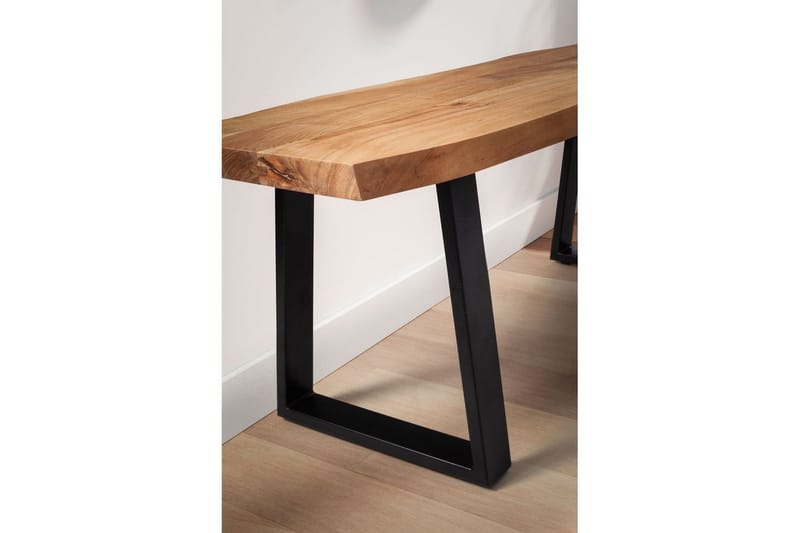 Garderobebænk Wohnling Massivt Akacietræ 120 cm Trækantentré Sort, Lige Løbere - Sort, Lige Løbere - Møbler - Stole & lænestole - Bænke - Entrébænk