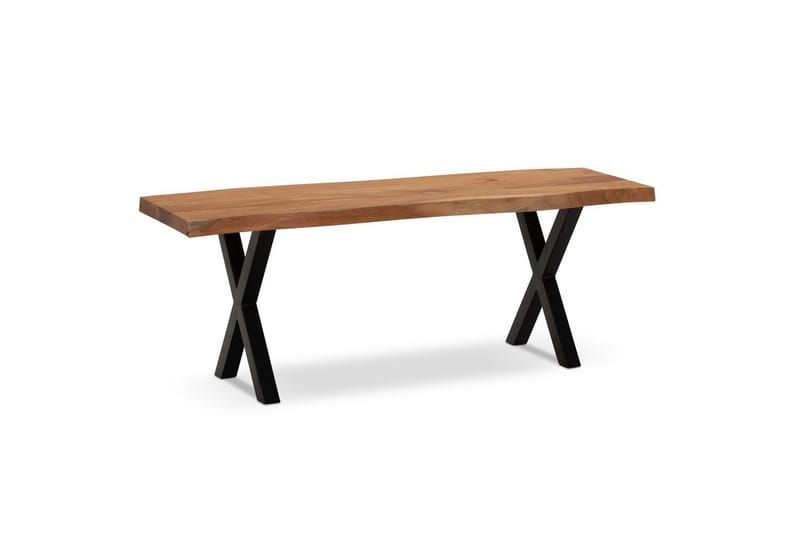 Garderobebænk Wohnling Massivt Akacietræ 120 cm Trækantentré Sort, X-Frame - Sort, X-Frame - Møbler - Stole & lænestole - Bænke - Entrébænk