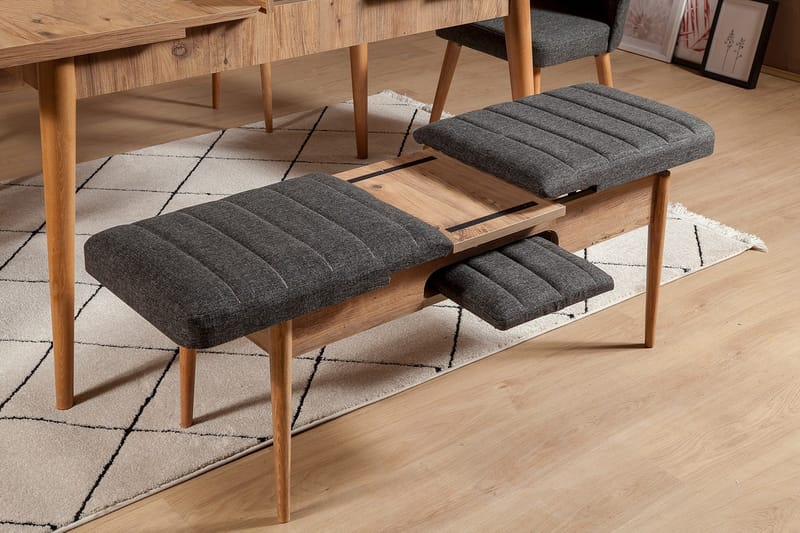 Idehult Bænk 51 cm - Træ/natur/Antracit - Møbler - Stole & lænestole - Bænke