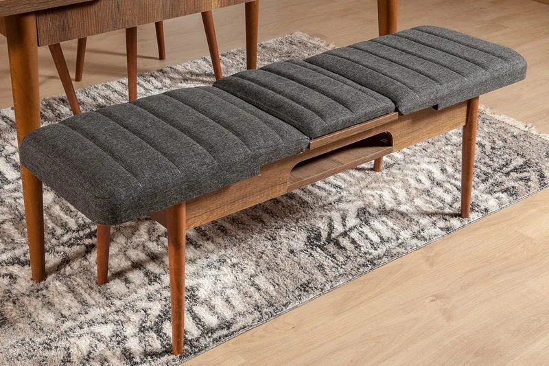 Idehult Bænk 51 cm - Valnød/Antracit - Møbler - Stole & lænestole - Bænke