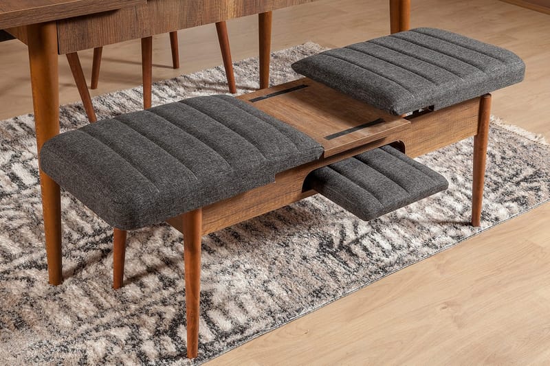 Idehult Bænk 51 cm - Valnød/Antracit - Møbler - Stole & lænestole - Bænke