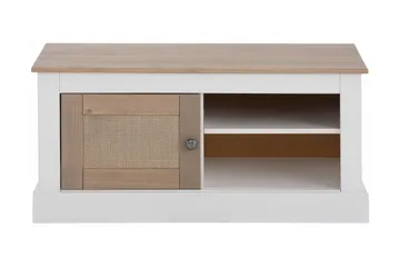 Lanseria Gulvstående Tv-bord 95 cm med Opbevaring i Fyr - Hvid - Møbler - TV borde & mediemøbler - TV-borde