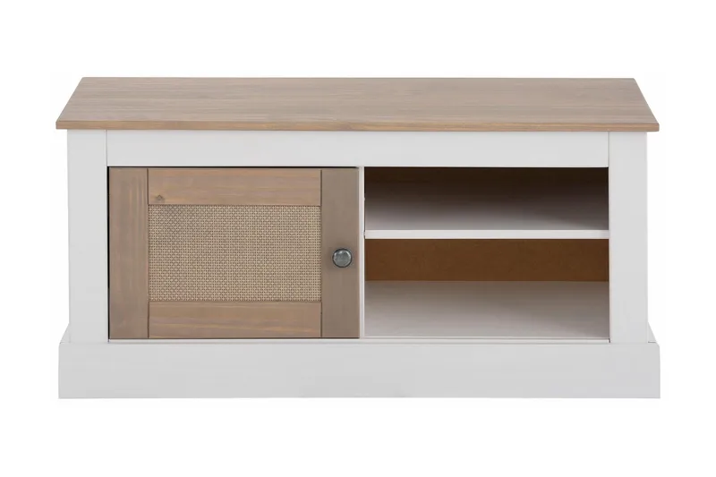 Lanseria Gulvstående Tv-bord 95 cm med Opbevaring i Fyr - Hvid - Møbler - TV borde & mediemøbler - TV-borde