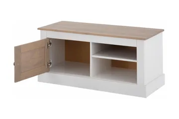Lanseria Gulvstående Tv-bord 95 cm med Opbevaring i Fyr - Hvid - Møbler - TV borde & mediemøbler - TV-borde