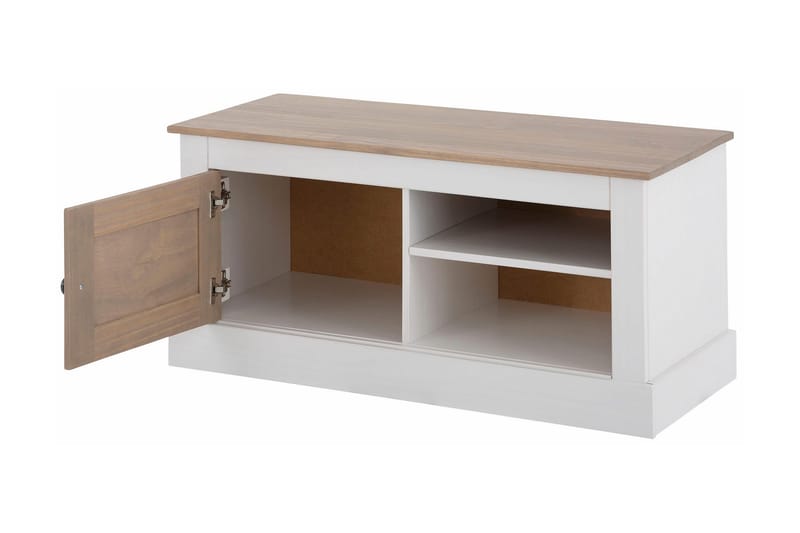 Lanseria Gulvstående Tv-bord 95 cm med Opbevaring i Fyr - Hvid - Møbler - TV borde & mediemøbler - TV-borde