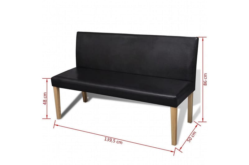 Mørkebrun Sofa Stol I Kunstlæder, Bænk - Brun - Møbler - Stole & lænestole - Bænke