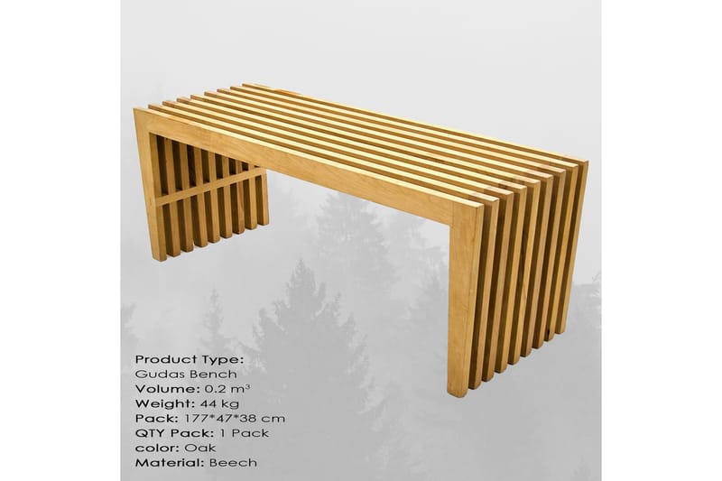 Massive Design Siddebænk ribbet - Træ - Entrébænk - Bænke