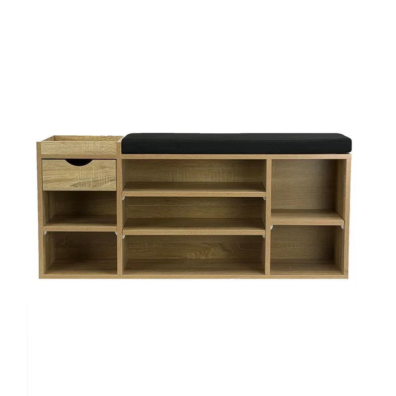 Morira skobænk 100 cm, natur-eg/sort
