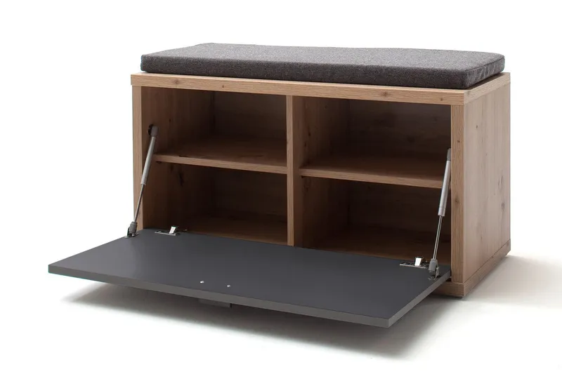 Nacimento Bænk 86 cm - Grå/Natur - Møbler - Stole & lænestole - Bænke - Entrébænk - Entrébænk med opbevaring